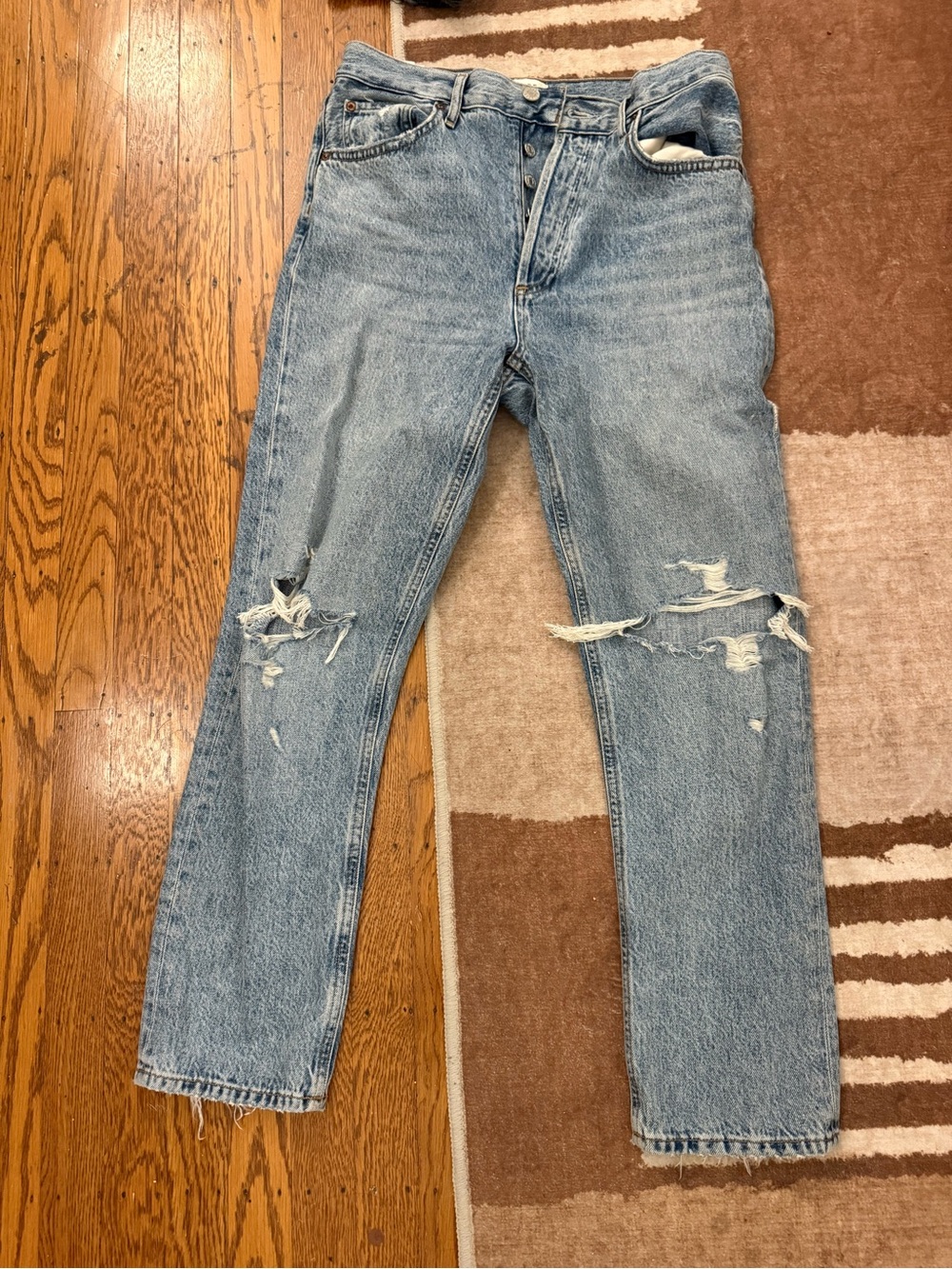 Agolde Light Blue Button-Fly Jeans